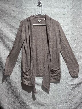 Fat Face Taupe Open-Front Knit Cardigan
